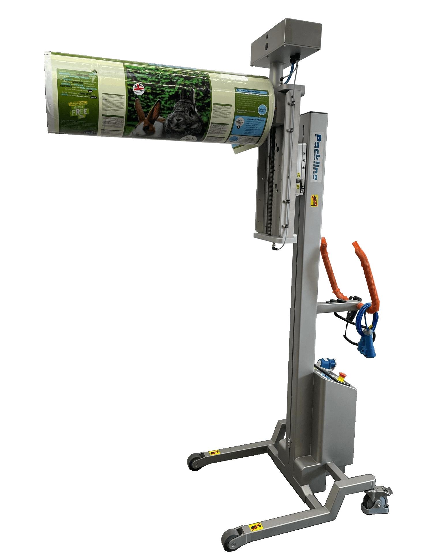 Packline  | Reel Handling – Adjustable Single Spindle with Rollers and Side Shift Mechanism 3