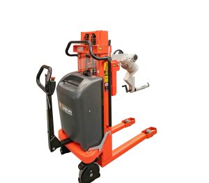 Packline  | Handling Reels of Foil with a Logitrans Stacker Truck and Geared Vertical Spindle 5