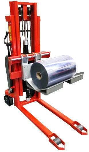 Packline  | Rolling Reels from Pallet to Lifter with a Rotating Tray Attachment 0