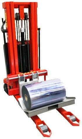 Packline  | Rolling Reels from Pallet to Lifter with a Rotating Tray Attachment 3