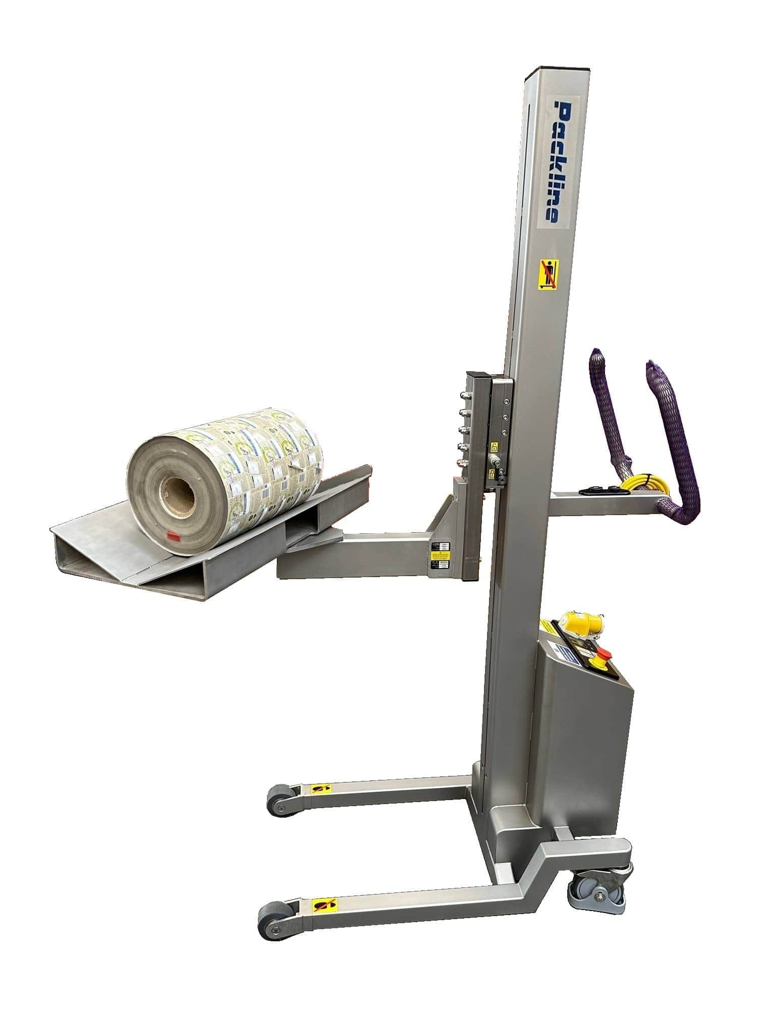 Packline  | Roll Handling – Rotating Tray Attachment with Safety Backstop 1