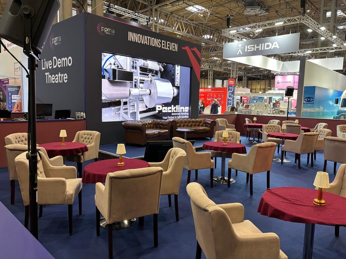 Packline  | Stainless Reel Lifter with Powered Ejection Showcased at PPMA Exhibition 1