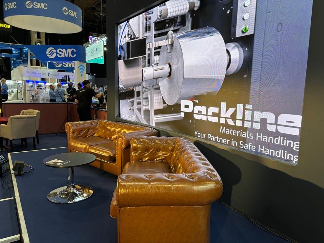 Packline  | Stainless Reel Lifter with Powered Ejection Showcased at PPMA Exhibition 3