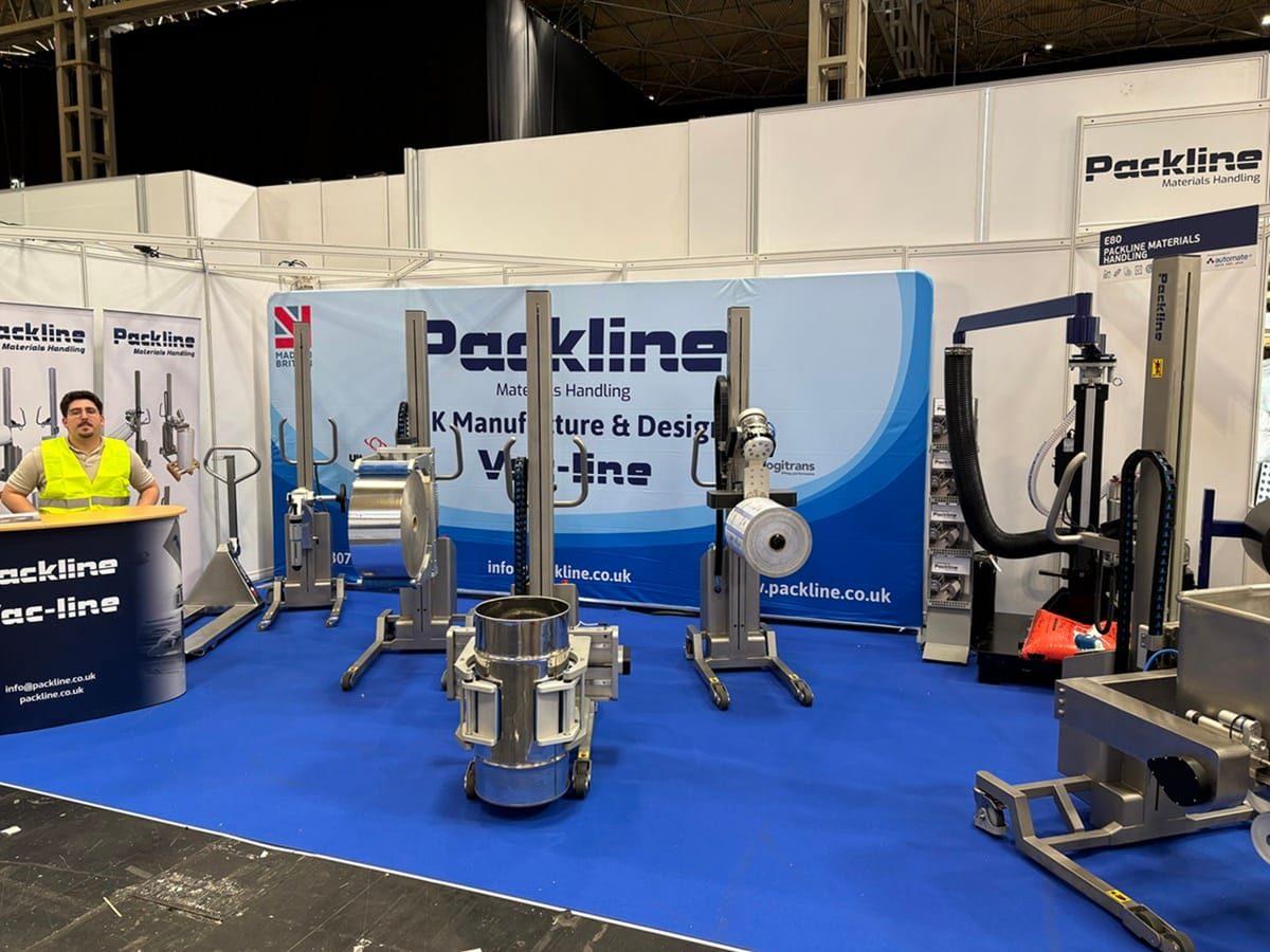 Packline  | Stainless Reel Lifter with Powered Ejection Showcased at PPMA Exhibition 5