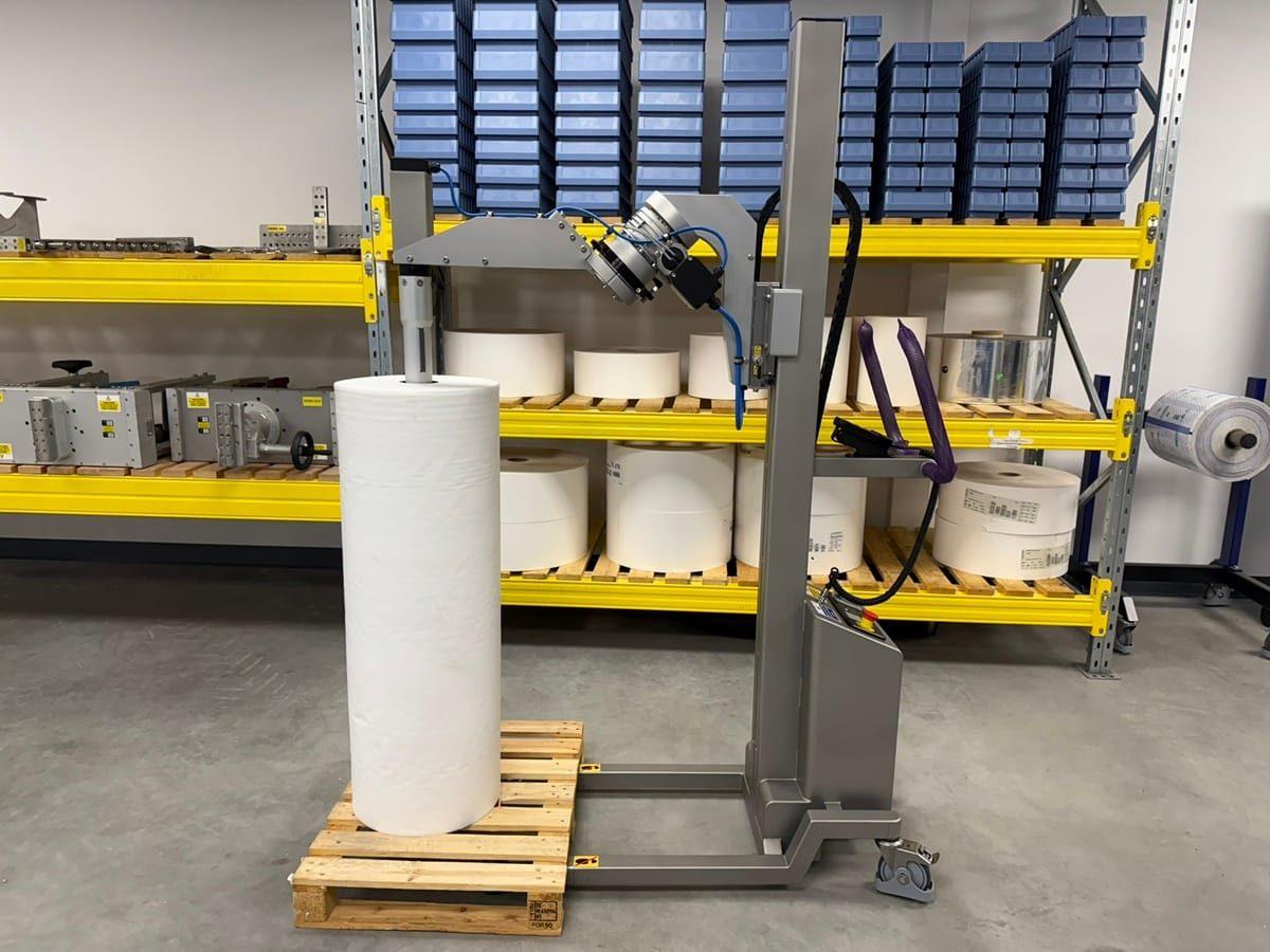 Packline  | Bespoke Roll Lifter for Handling Long, Wide Film Rolls 2