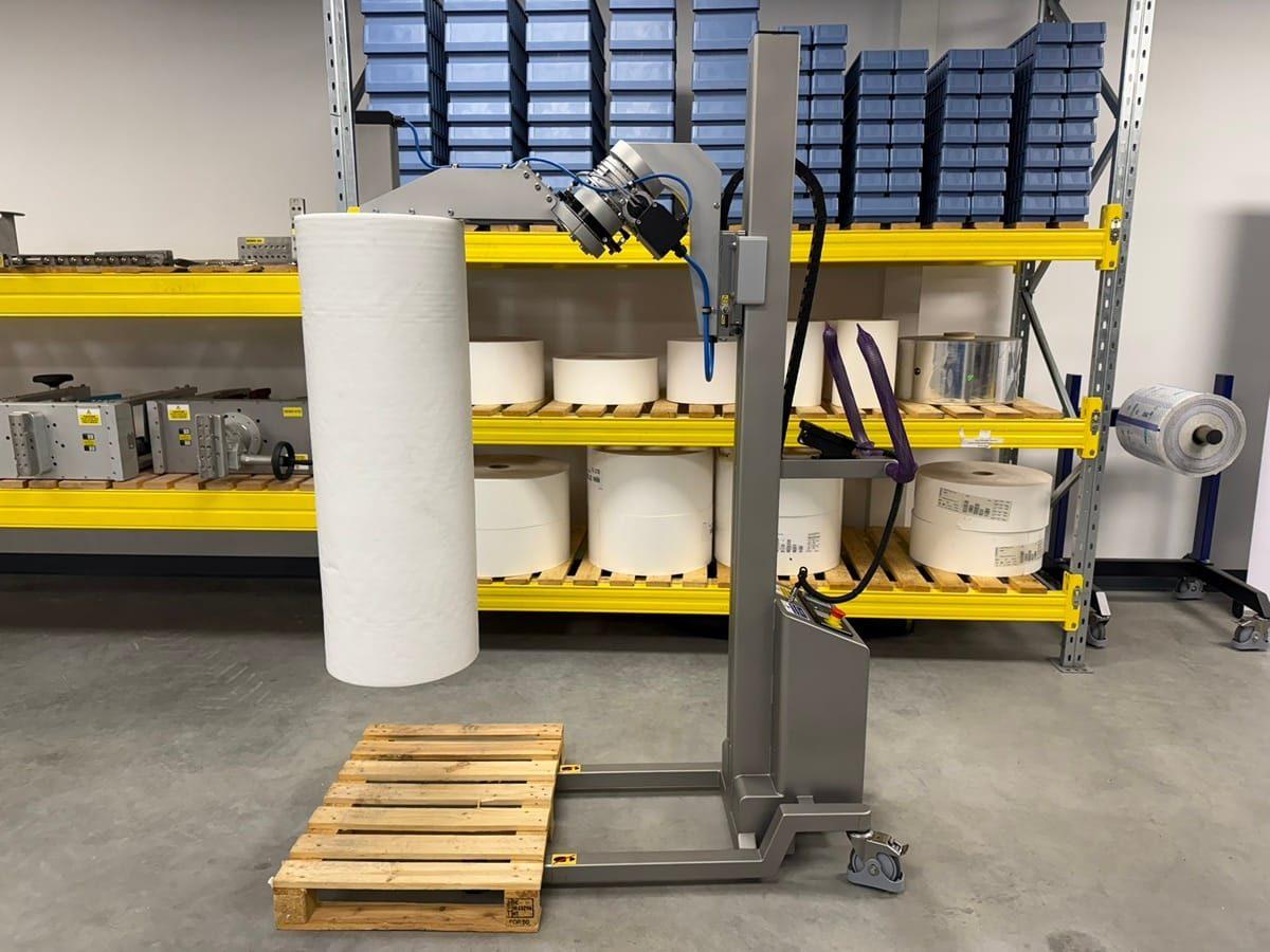 Packline  | Bespoke Roll Lifter for Handling Long, Wide Film Rolls 3