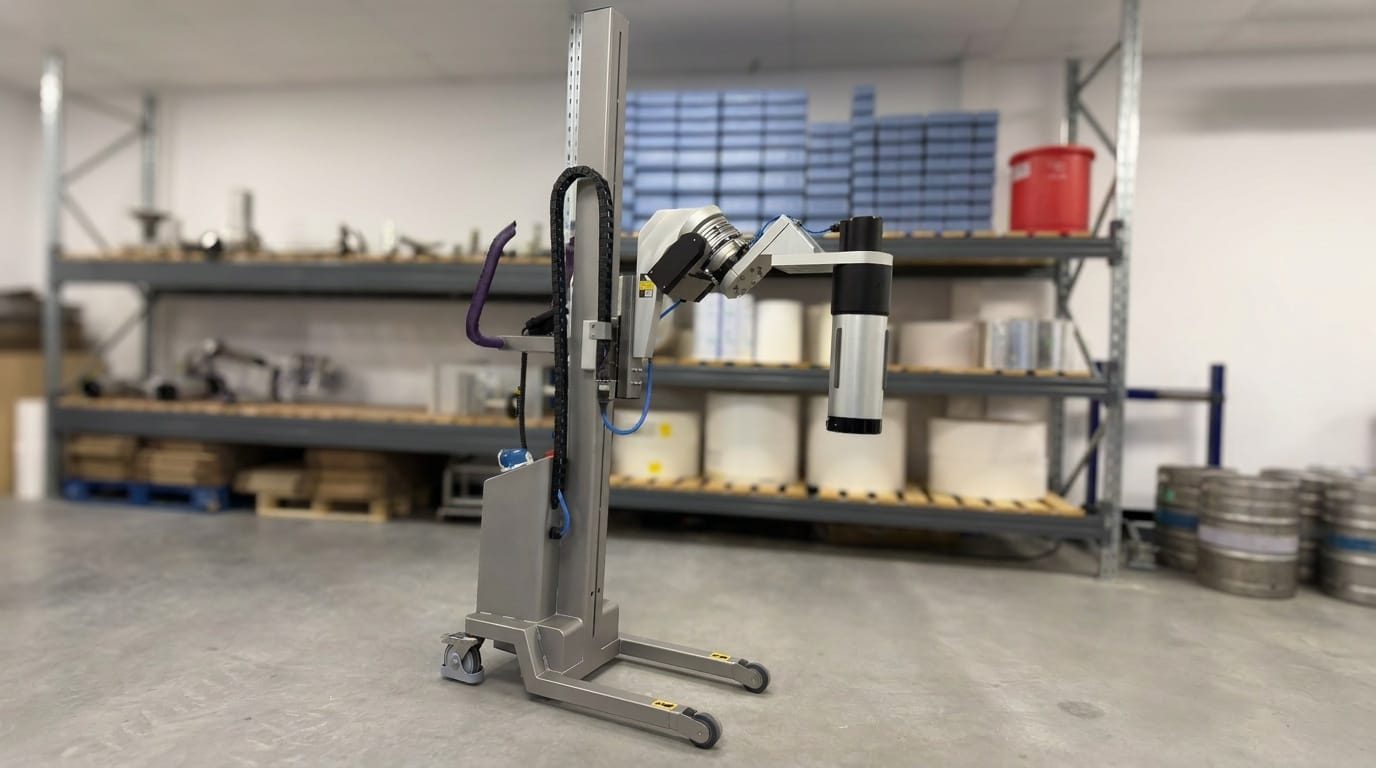 Packline  | Motorised Vertical Spindle Attachment for Handling Large Rolls of Film or Foil 4